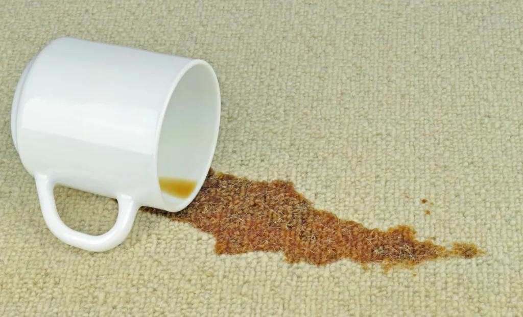 Nettoyer la moquette éliminer lles taches de café